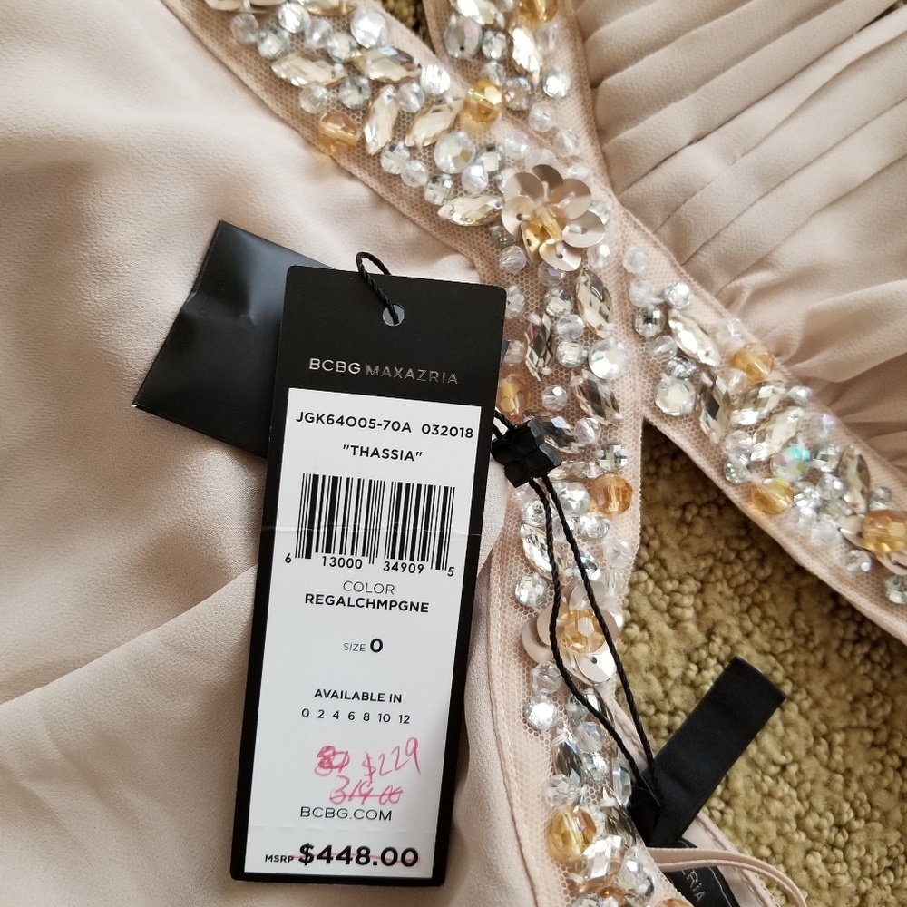*SOLD* NWT BCBG Thassia Embellished Tiered Cutout Gown - Picture 7 of 8